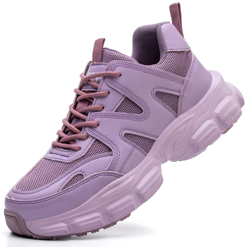 Women Safety Shoes Steel Toe Anti- Crush Lightweight Comfortable Anti- Slip Slip- Resistant Work Boots for Factory Floor