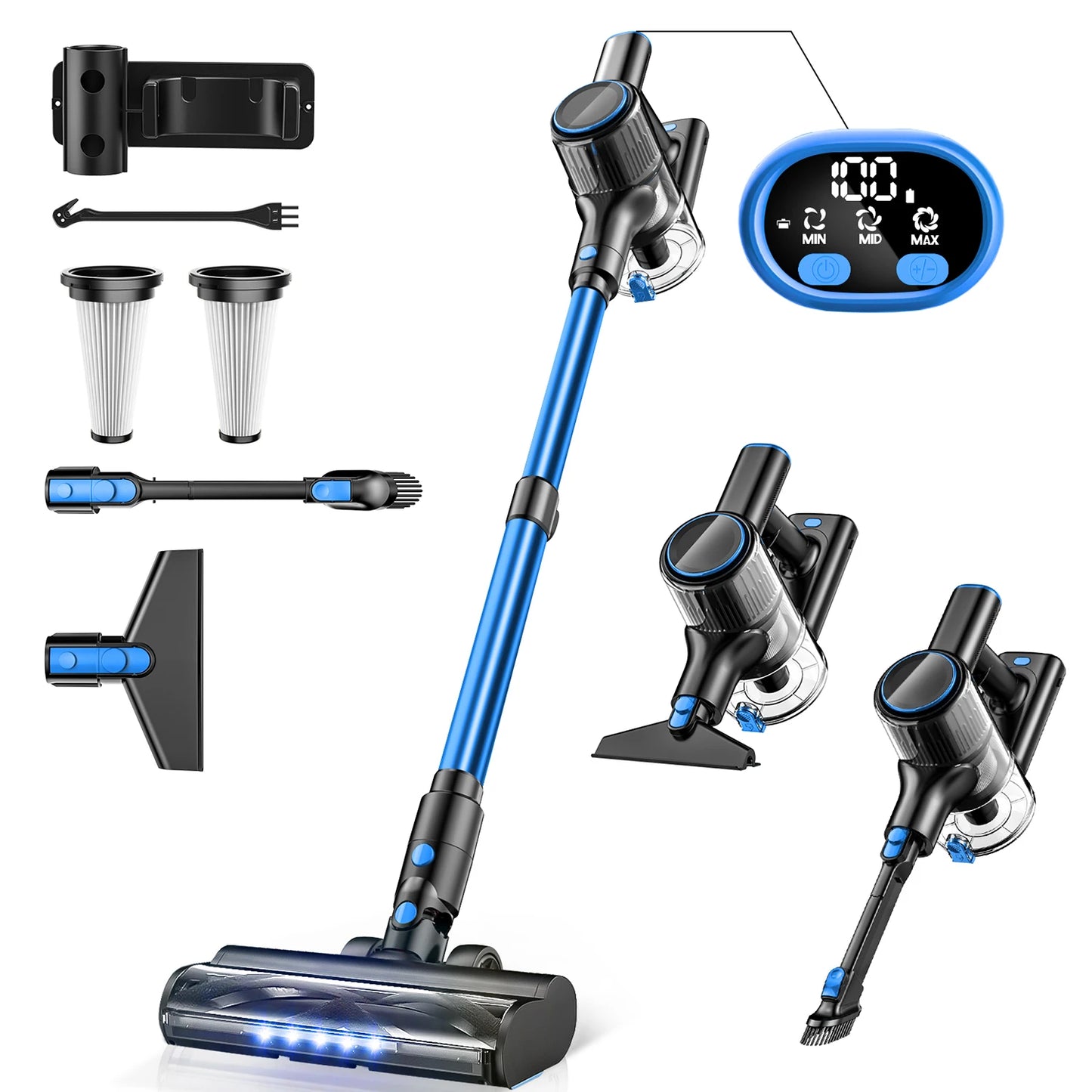 SUXIANGVAC Cordless Vacuum Cleaner 55Kpa 8 In 1 45Min Runtime For Pet Hair