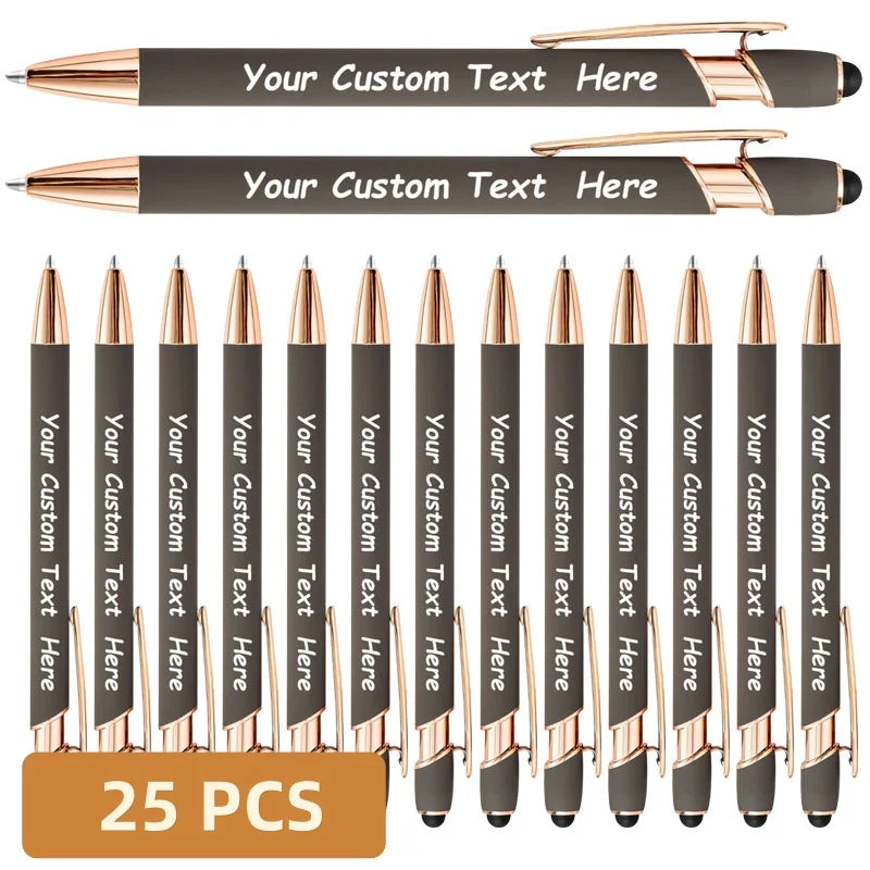 25PCS Personalized Metal Ballpoint Pens Set Customizable Multifunctional Writing Tools for School Office Ideal Gifts Set