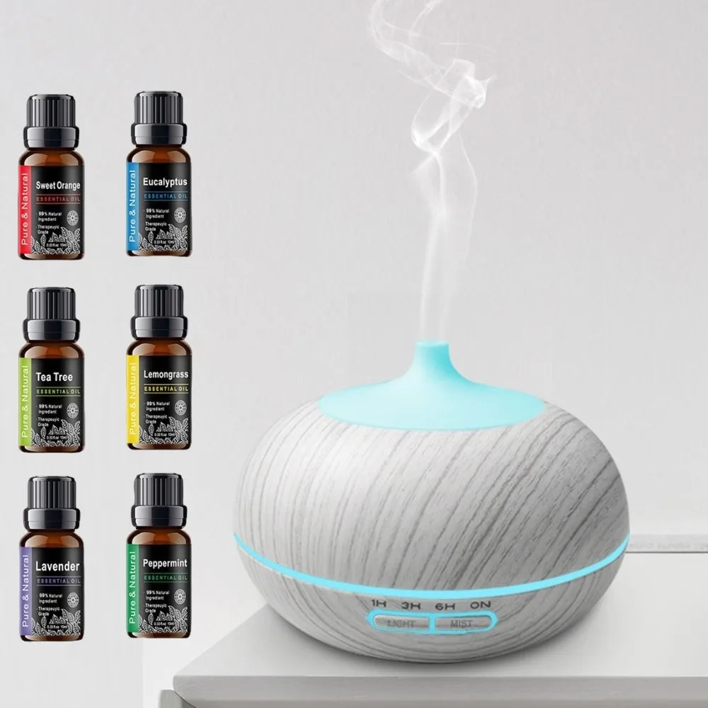 Essential Oil Air Humidifiers for home 500ml with colorful lights Household appliances air purifier aromatherapy machine