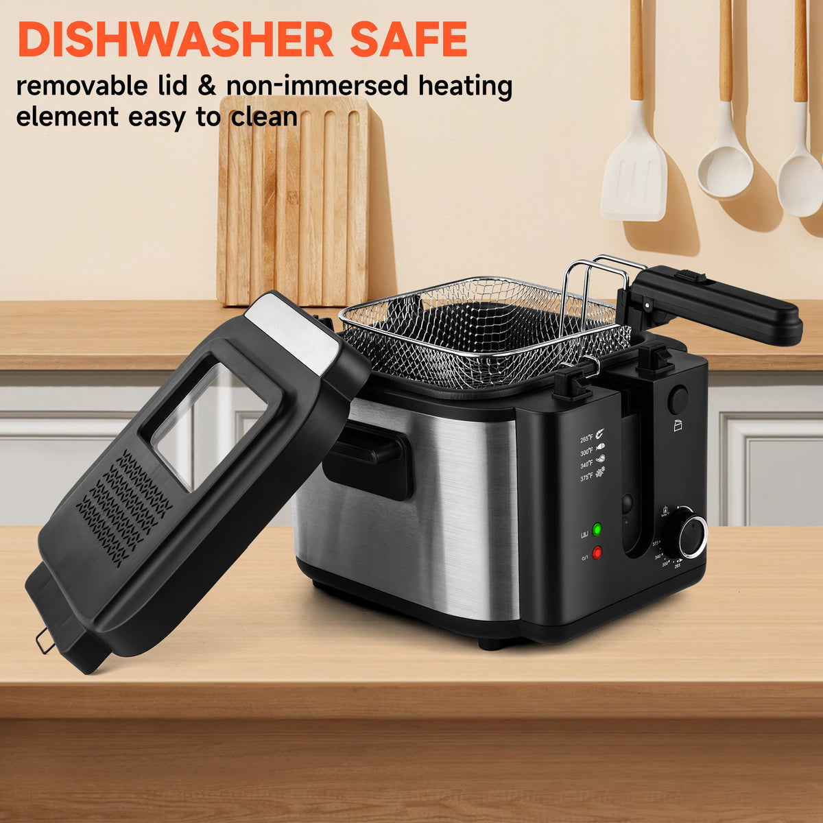 Suslas Electric Deep Fryer 1500W Countertop Home Cooking Appliance