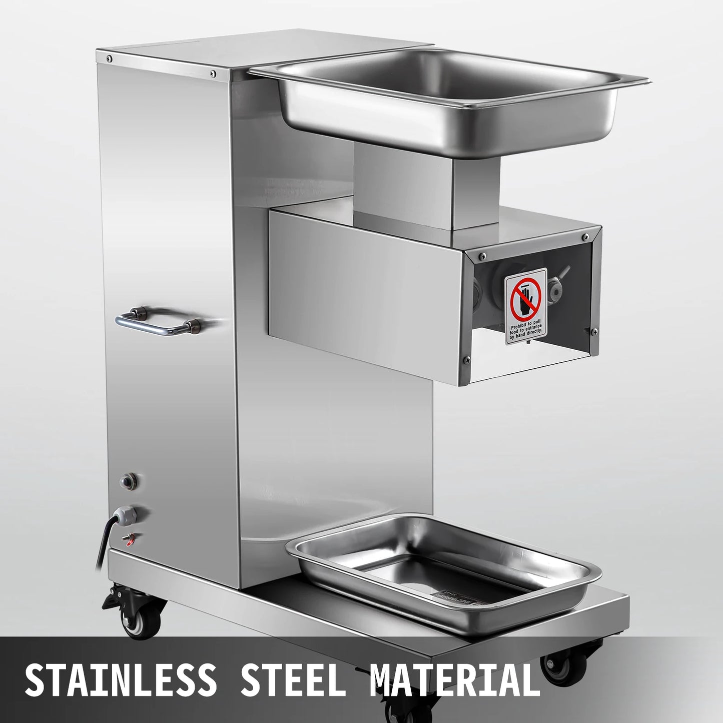 SucceBuy 500Kg/H Electric Meat Slicer 750W Commercial Meat Cutter 3mm Stainless Steel Blades Food Cutting Slicing Machine