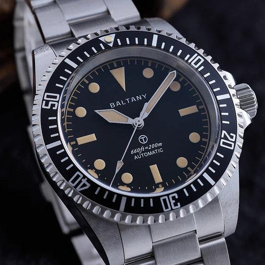 Baltany Diver Watch MilSub Homage NH38 Automatic 200M Waterproof