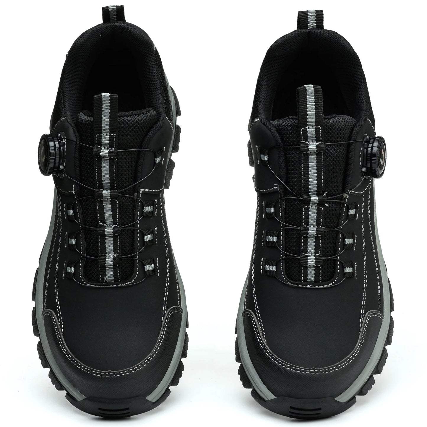 Men's Safety Shoes Steel Toe Anti-smash Anti-puncture Kevlar Midsole Slip-resistant Side Buckle Work Shoes