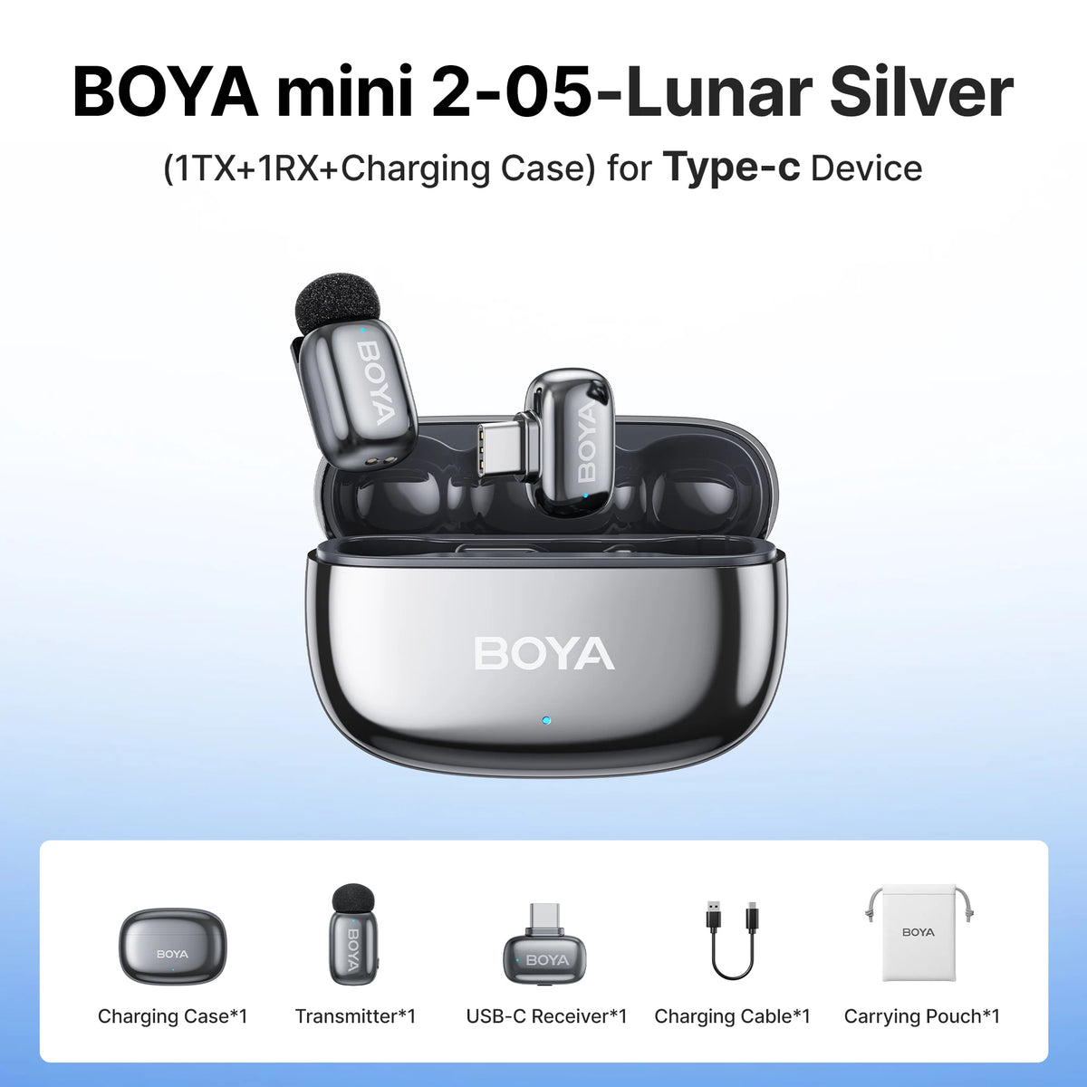 BOYA Mini 2 Wireless Lavalier Microphone With AI Noise Reduction