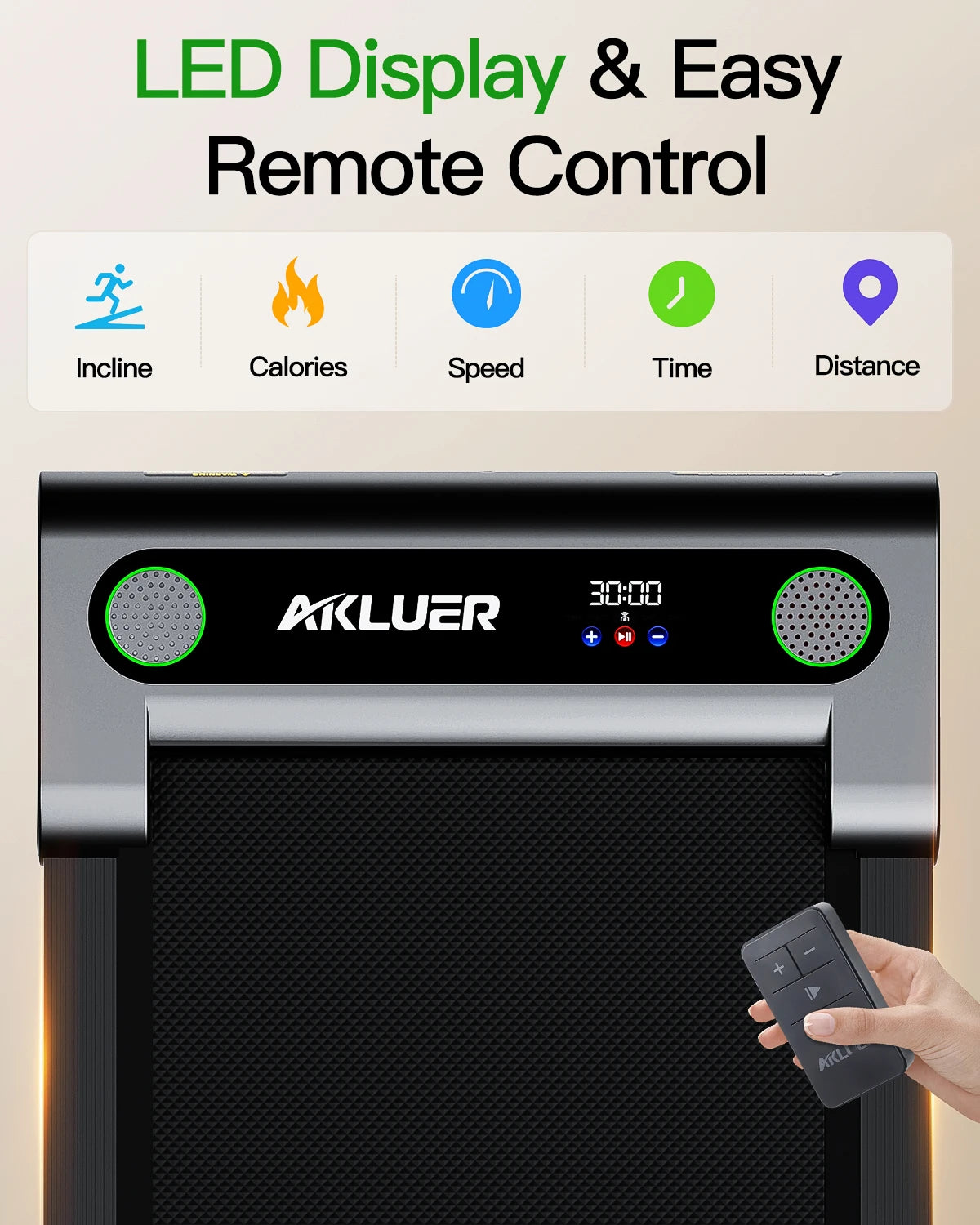 AKLUER Walking Pad with Incline, Under Desk Treadmill for Home, with Remote Control  LED Display, 2.5HP 4 in 1 Incline Treadmill