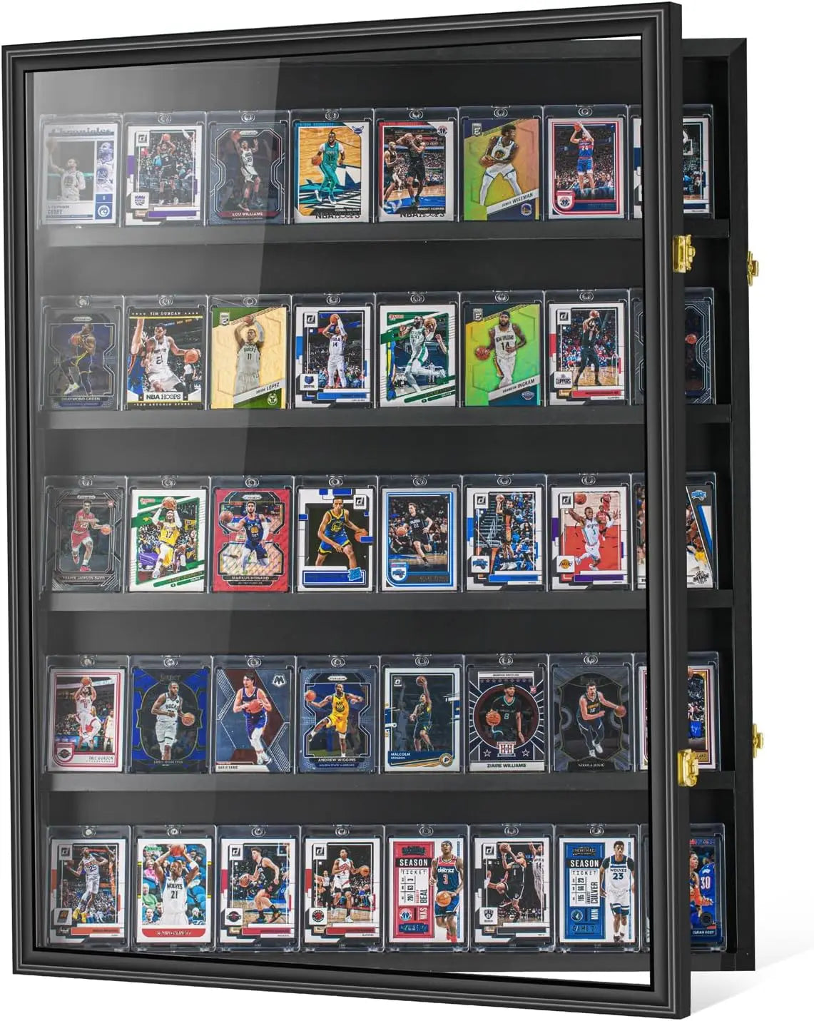 40 Graded Sport Card Display Case Wooden Wall Cabinet for Trading Cards Collectibles
