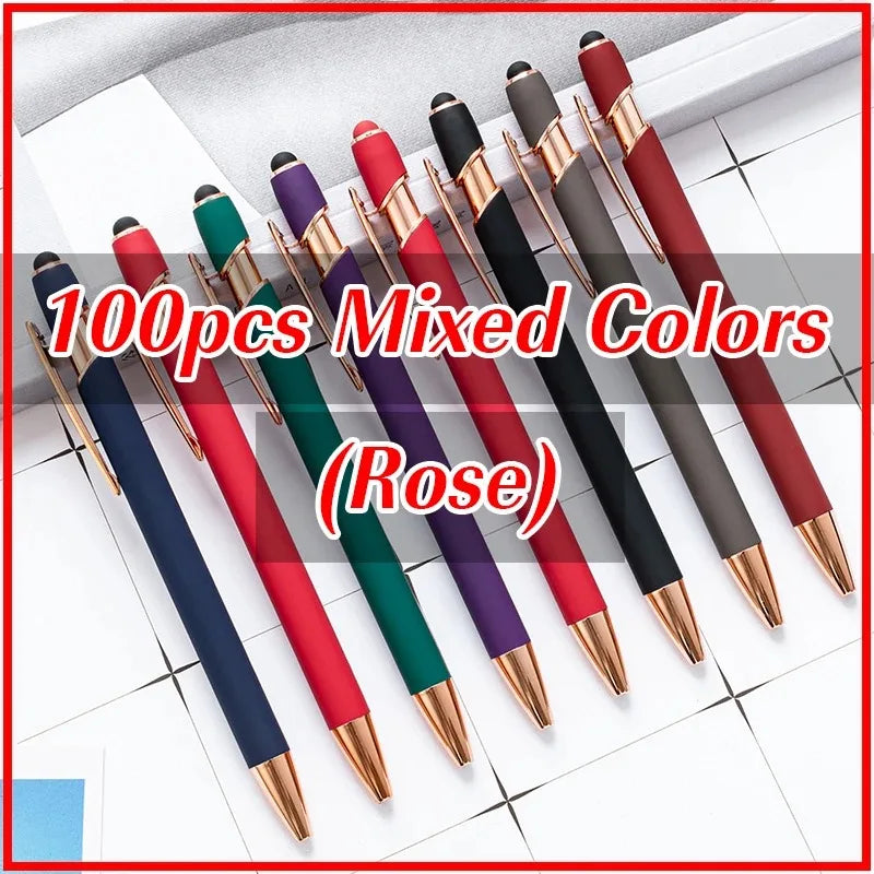 Pack Of 100 Free Logo Metal Capacitive Stylus Ballpoint Pens