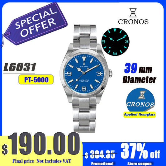 Cronos EX Diver Mechanical Watch Automatic Movement Sapphire Glass