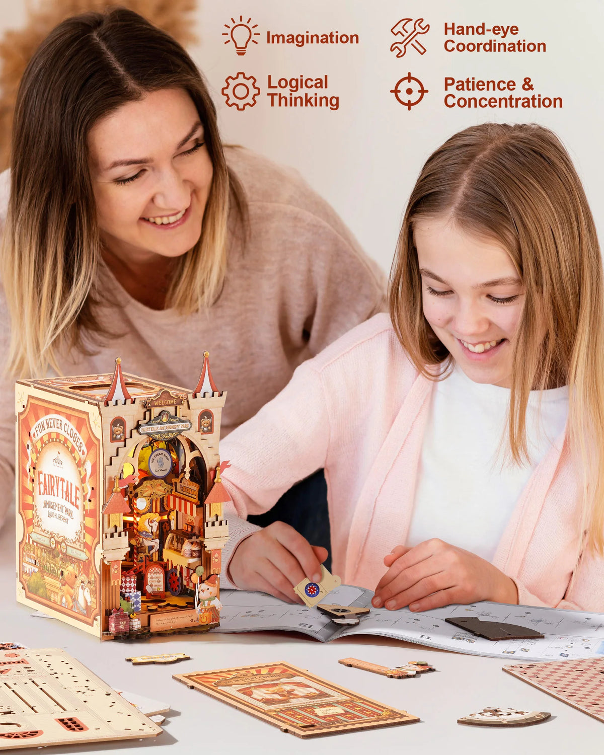 Rolife Fairytale Amusement Book Nook DIY Kit with LED Light