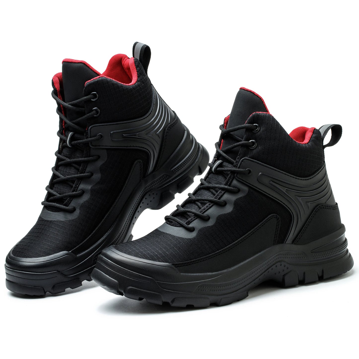 Men's Steel Toe Safety Shoes Anti-Strike Mid-Calf Protection Outdoor Safety Boots Industrial Work Footwear Comfortable Breathabl