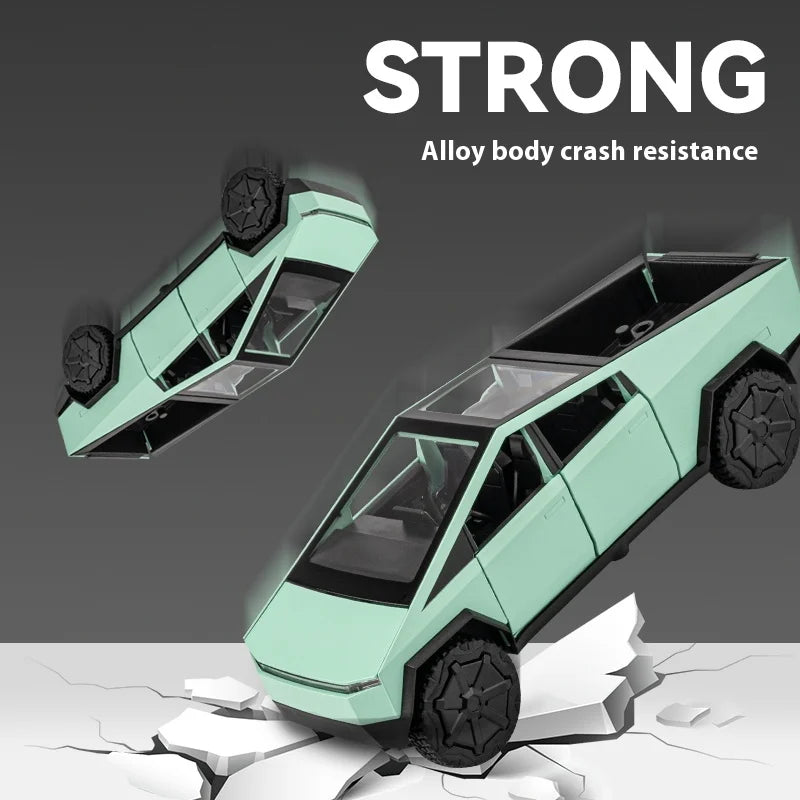 Cyber Truck Pickup Trailer RV Metal Alloy Toy Car Model Die-Casting Off-Road Vehicle Men's Gift Collection Truck Ornaments