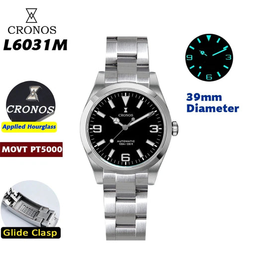 Cronos EX Diver Mechanical Stainless Steel Watch Sapphire Glass