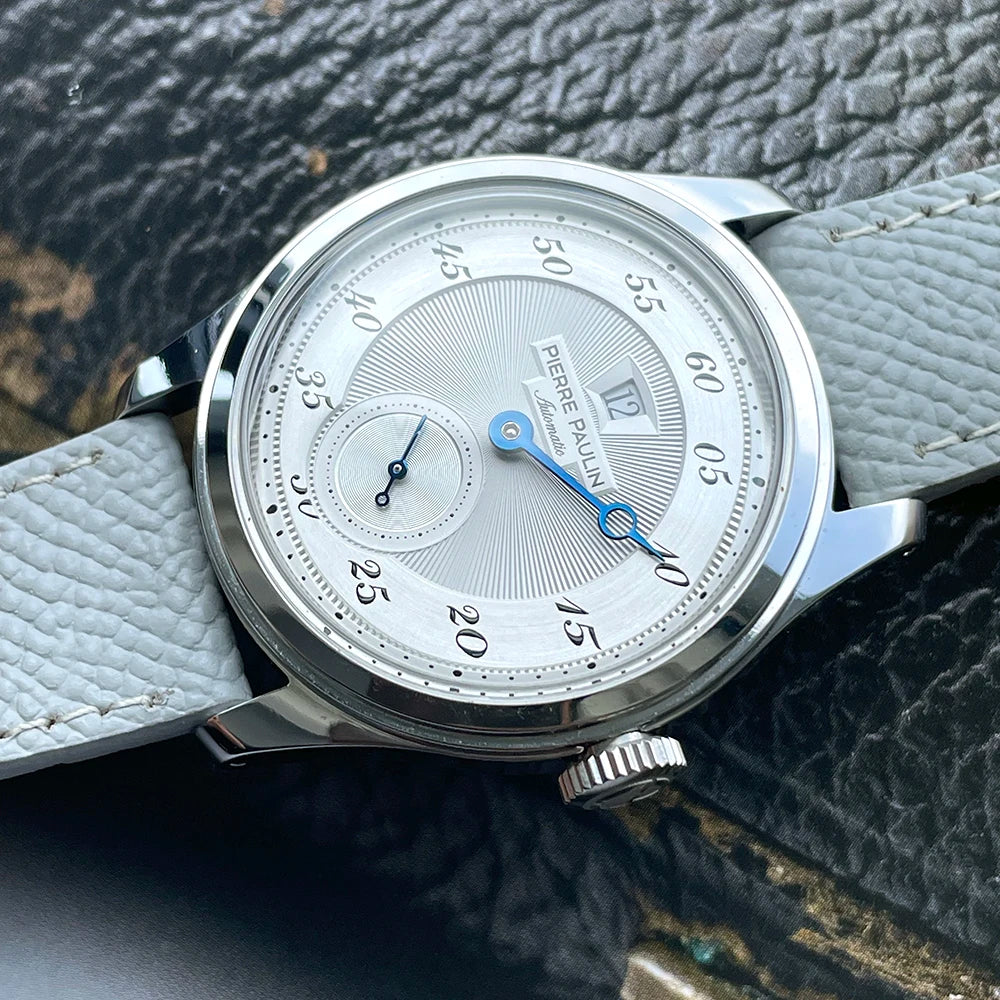 Merkur Jumping Hour Automatic Mens Watch Leather Stainless Steel
