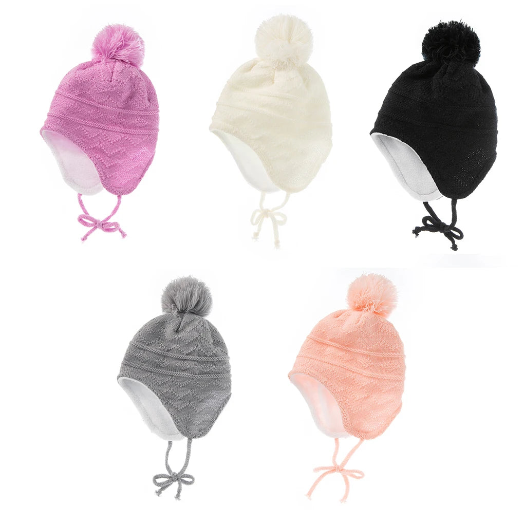 Baby Warm Hat Fleece Lined Infants Toddlers Kids Autumn Outdoor Game Thermal Caps Comfortable Mittens for Boys