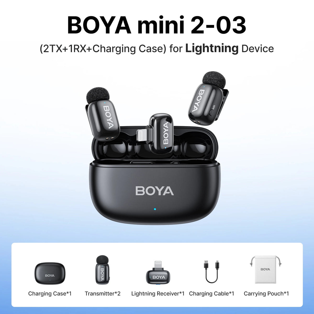 BOYA Mini 2 Wireless Lavalier Microphone With AI Noise Reduction