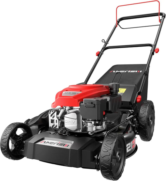 XMSJ Gas Powered Lawn Mower Self Propelled 170cc OHV