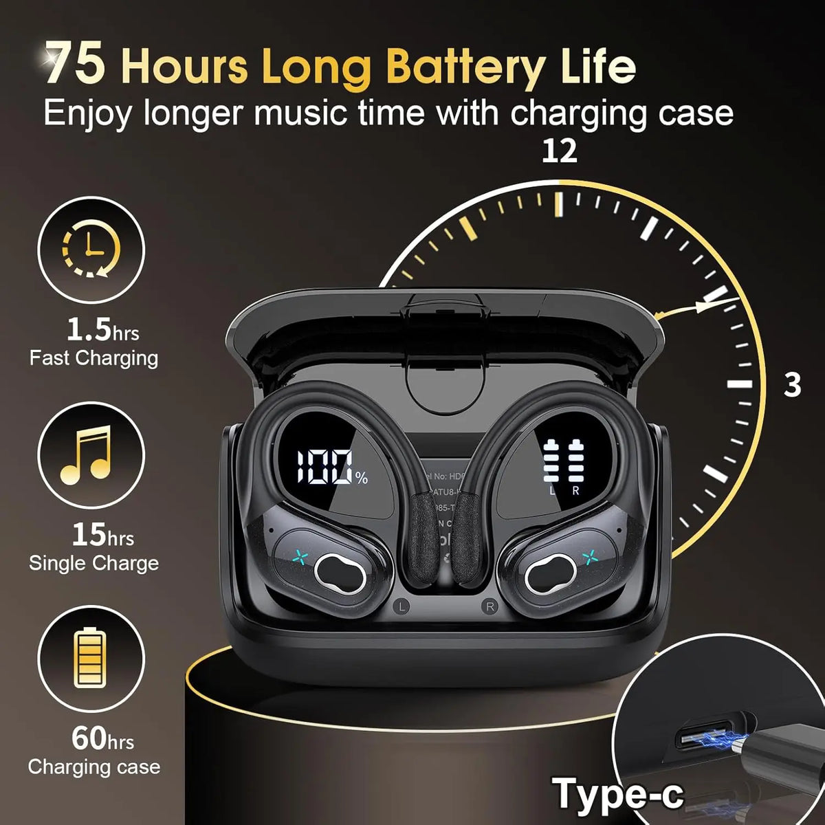 GDLYL HD65 TWS Wireless Bluetooth Earbuds With LED Display