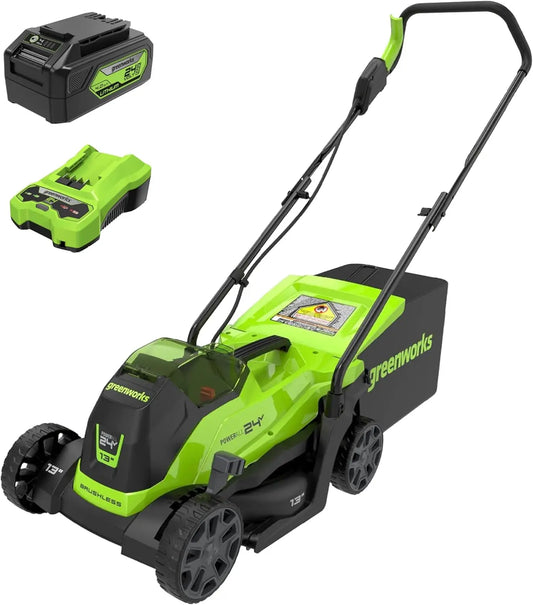 24V Cordless Lawn Mower With Battery Charger Mulch Or Bag