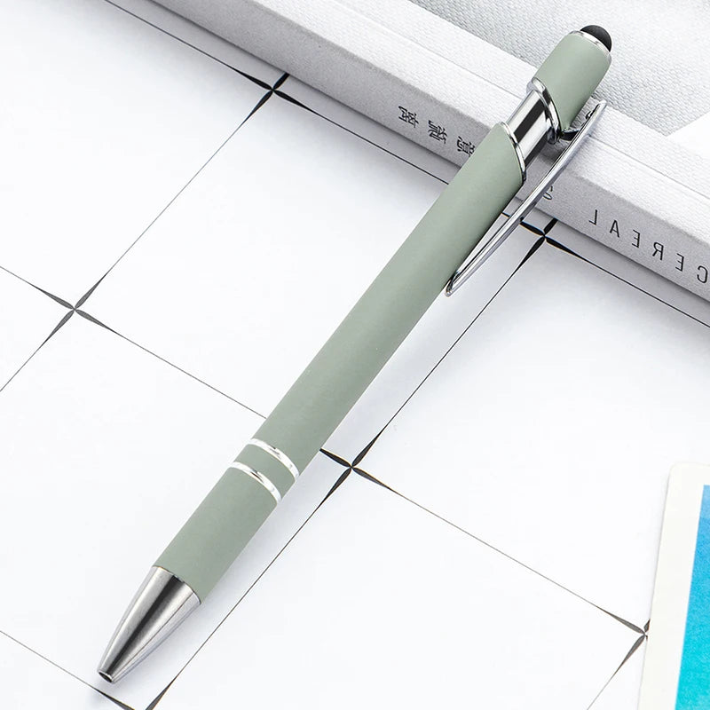 100 Pcs Light - Metal Capacitive Universal Touch Screen Stylus Ballpoint Pen Free Custom Logo Writing Stationery Office Gifts