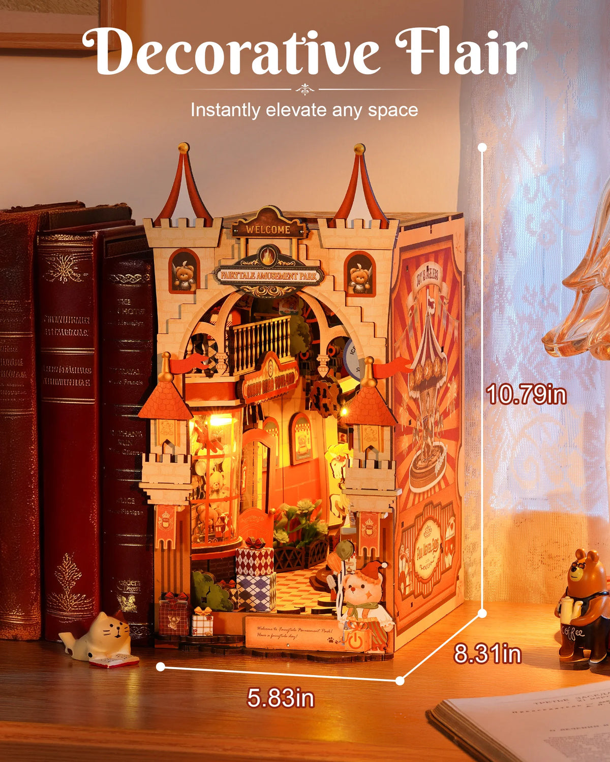 Rolife Fairytale Amusement Book Nook DIY Kit with LED Light
