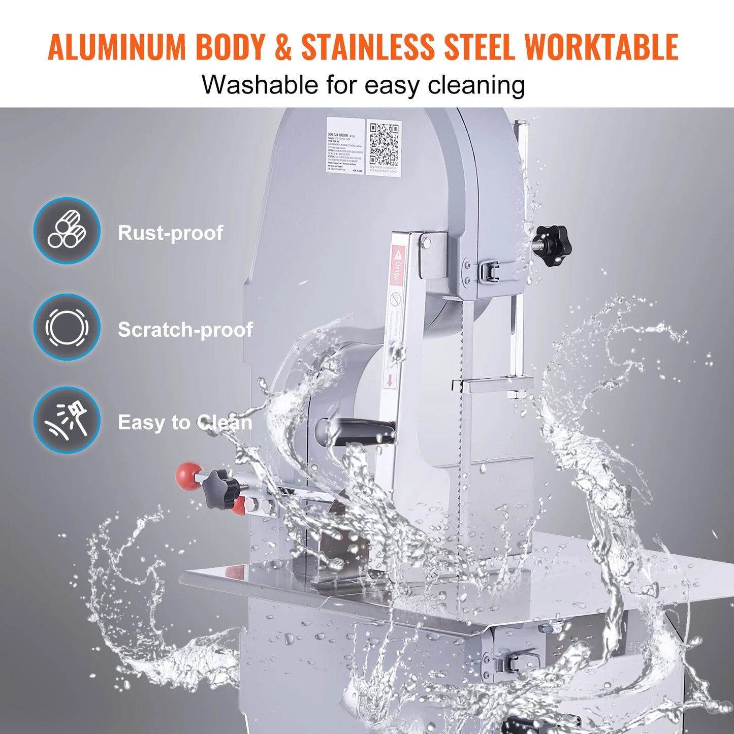 SucceBuy Electric Bone Cutting Sawing Machine Automatic Commercial Tabletop Stainless Steel Bandsaw Bone Cutter for Home Kitchen