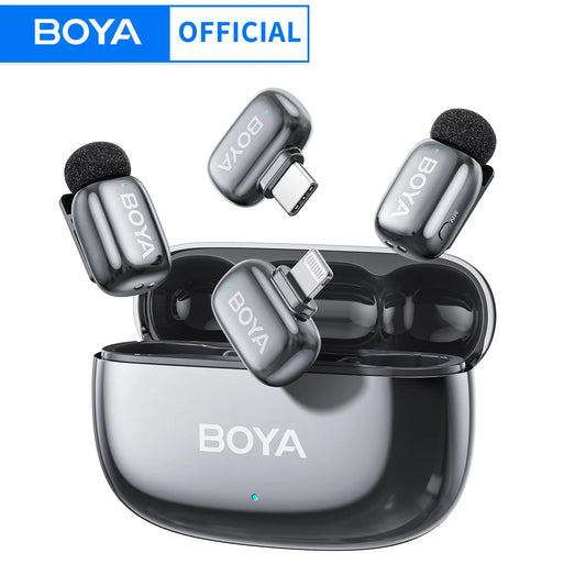 BOYA Mini 2 Wireless Lavalier Microphone With AI Noise Reduction