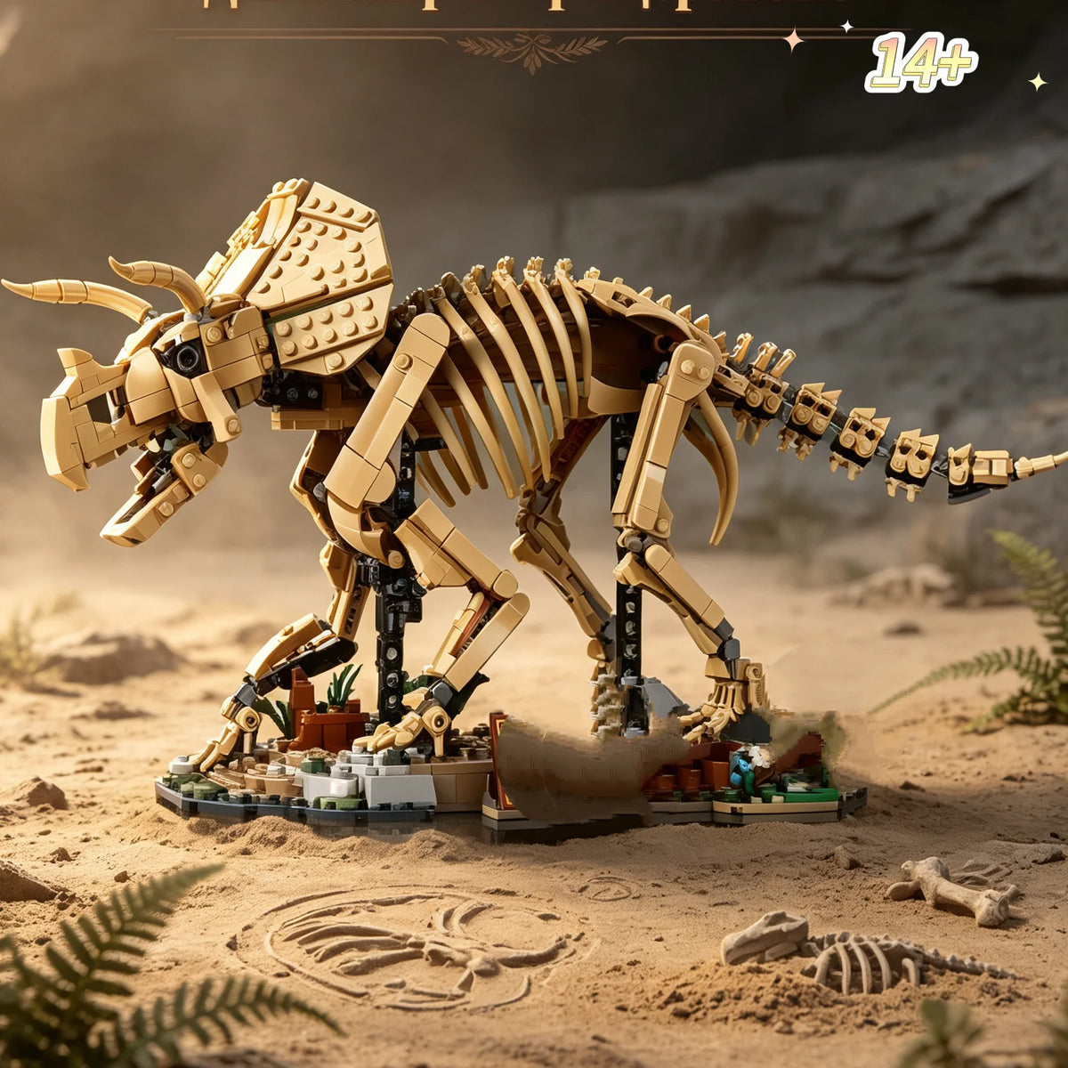In Stock 1154pcs World Dinosaur Model Triceratops Building Blocks Assembled Model Presents for Collectors