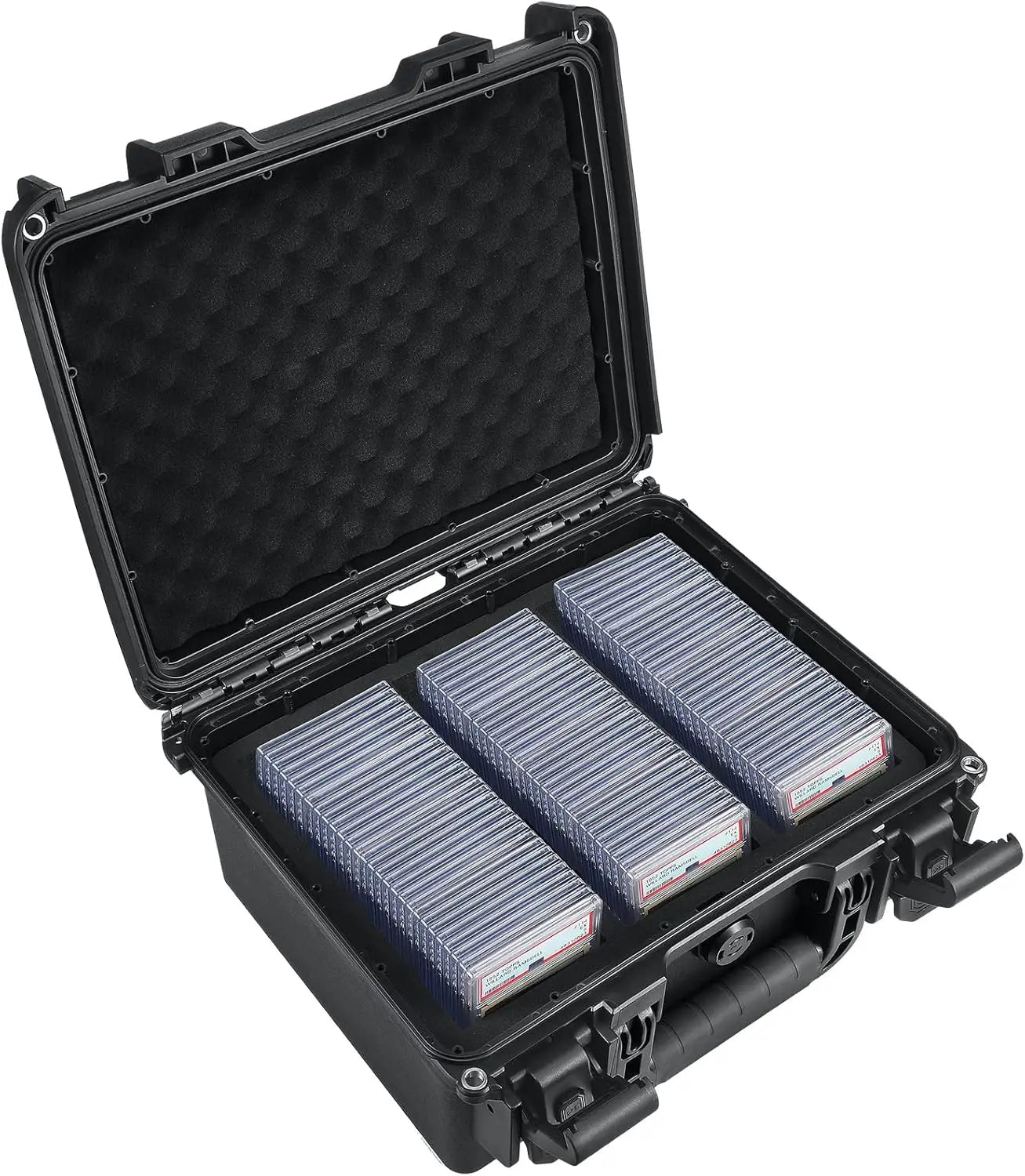 Waterproof Card Storage Box Holds 102 Slabs, Sports Trading Case with Lockable Design for Magnetic Cards
