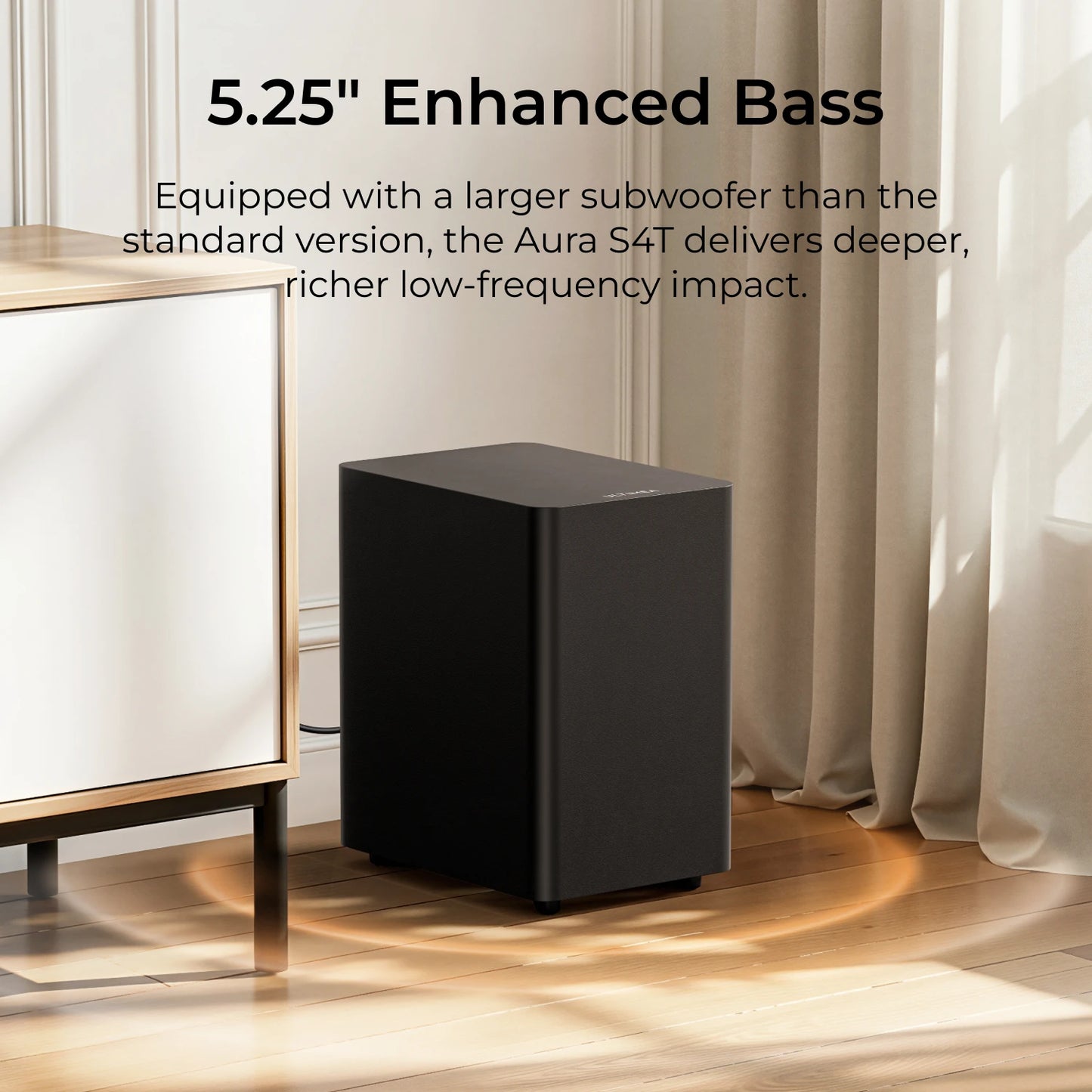 ULTIMEA Aura S4T 350W 7.1ch TV Soundbar with 4 Surround Speakers, Surround Sound System with Subwoofer, App Control, HDMI ARC