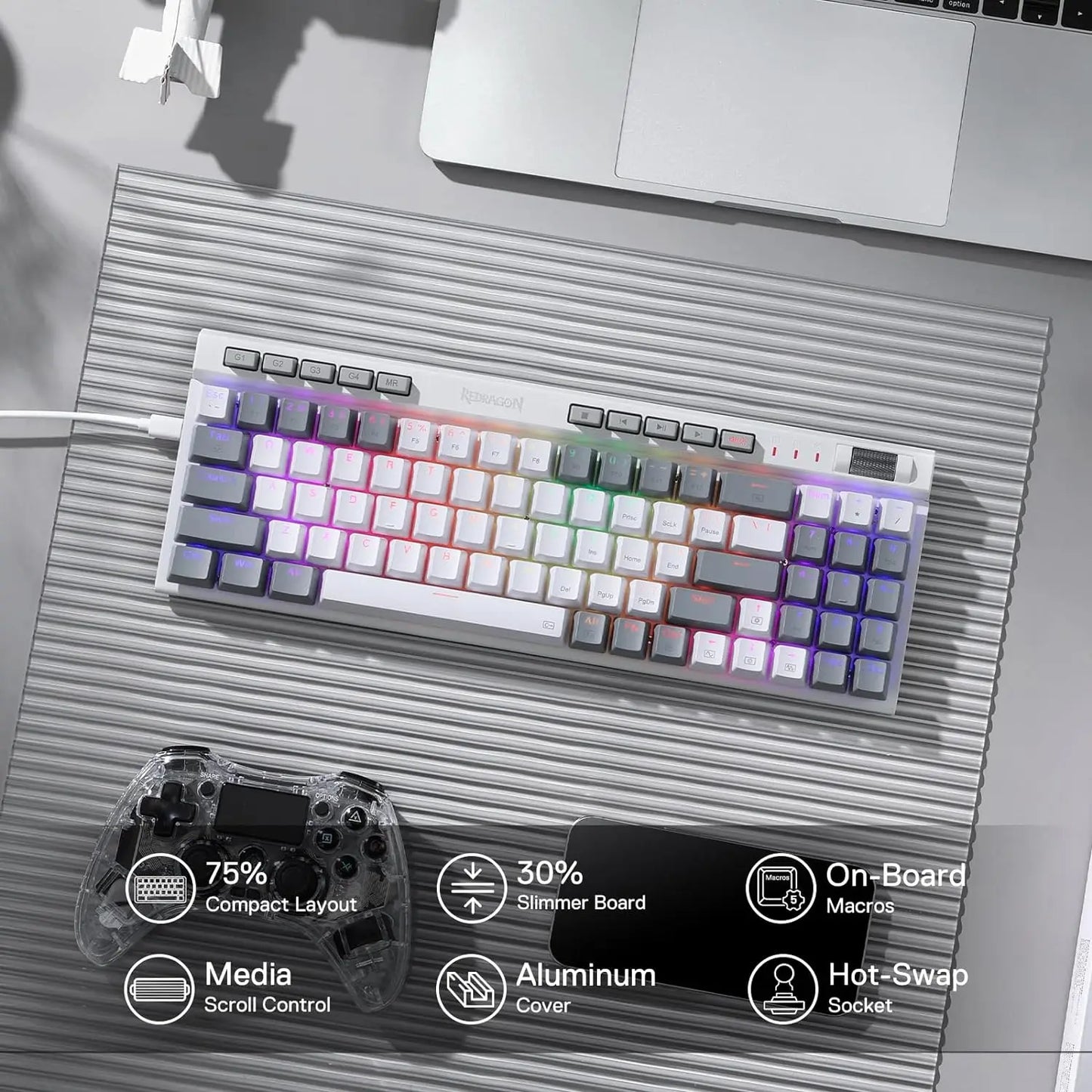 Redragon K655 Mechanical Gaming Keyboard With Hot Swap 78 Keys