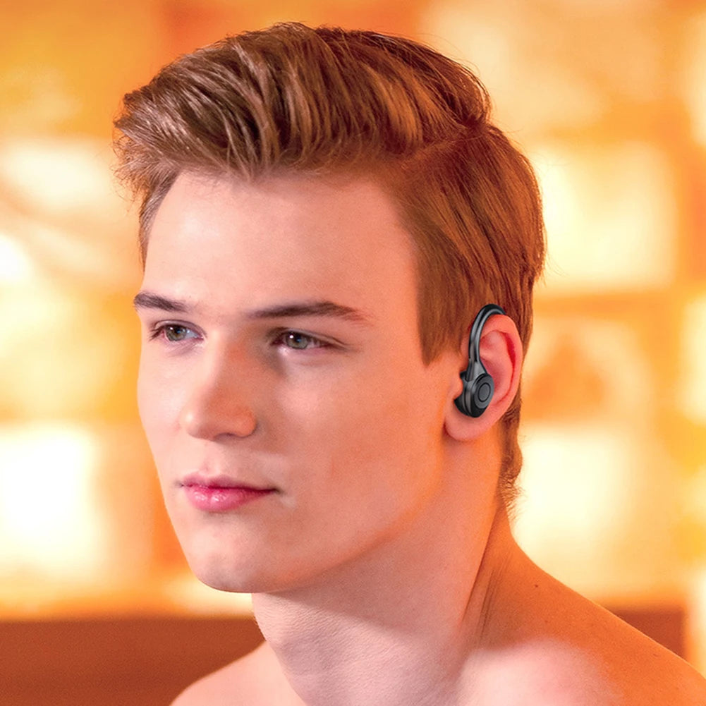 HiFi Stereo Headphones Ear Hook Waterproof Gaming Earphones Bluetooth-Compatible5.3 Power Display Comfortable for Sports Running
