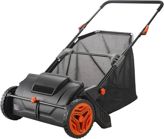 Push Lawn Sweeper Leaf And Grass Collector With Durable Steel
