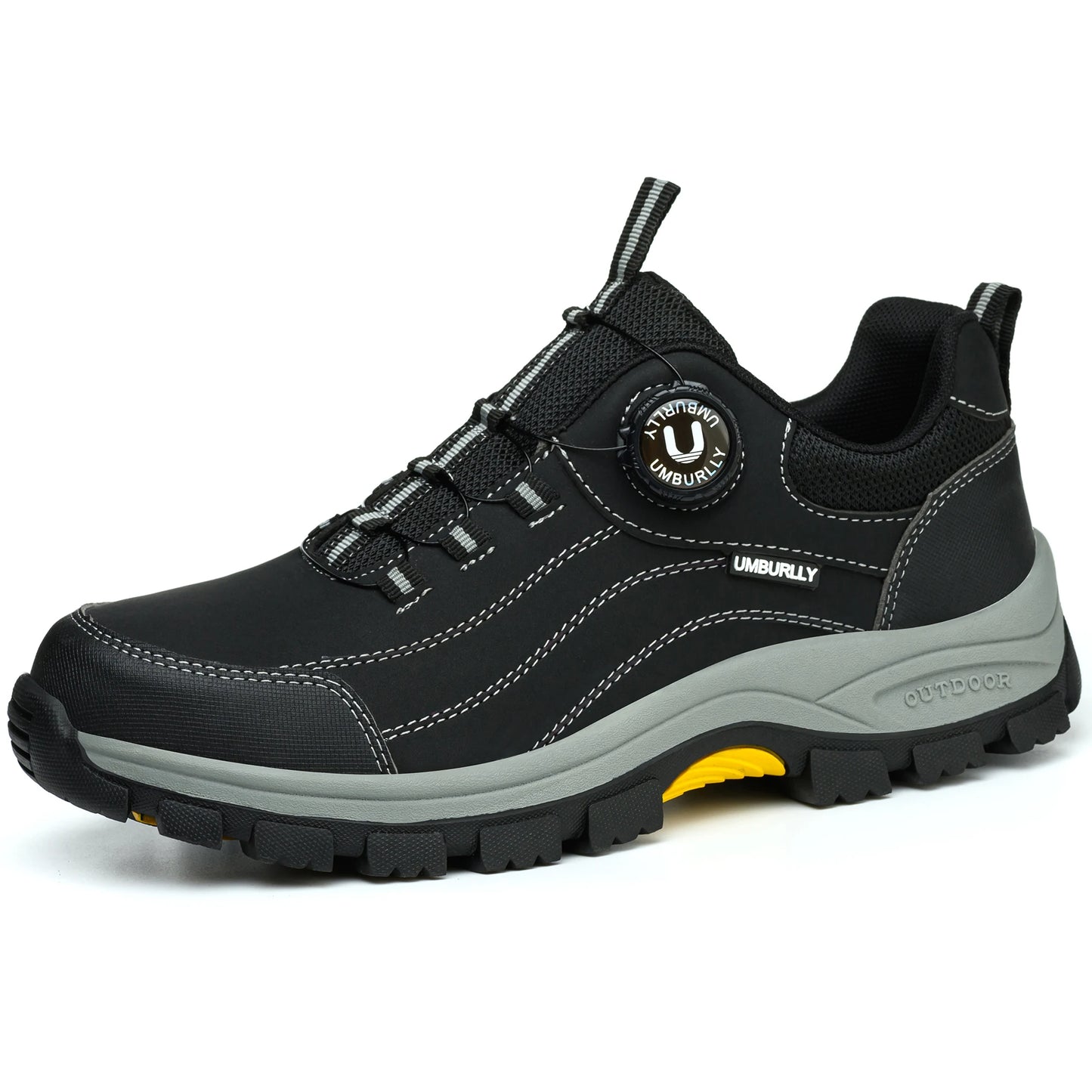 Men's Safety Shoes Steel Toe Anti-smash Anti-puncture Kevlar Midsole Slip-resistant Side Buckle Work Shoes