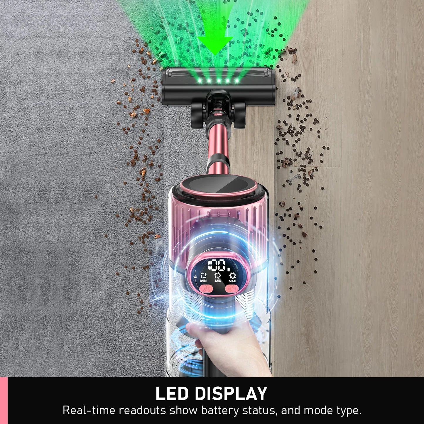SUXIANGVAC Cordless Vacuum Cleaner 55Kpa 8 In 1 45Min Runtime For Pet Hair