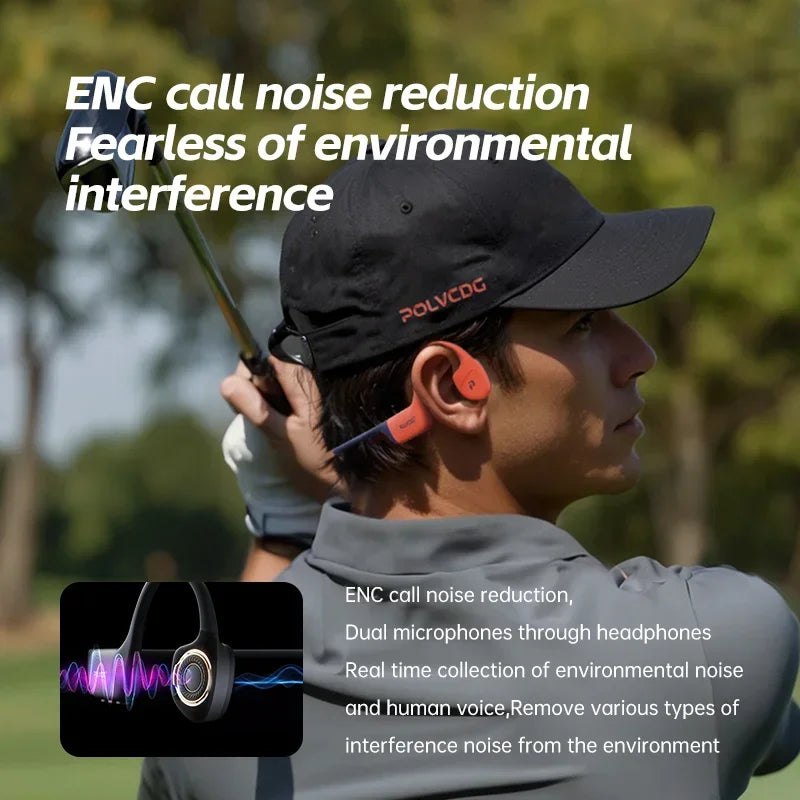 POLVCDG Bone Conduction Swimming Earphones IPX8 Waterproof Bluetooth 32GB Memory