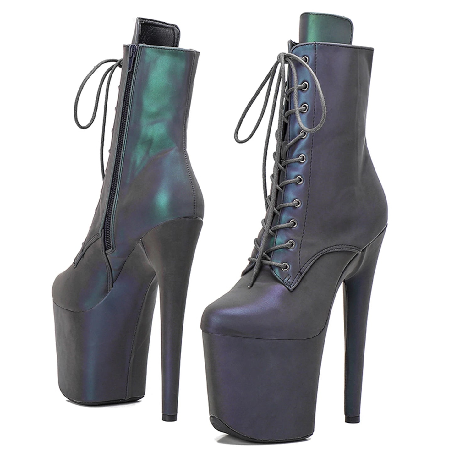 WUXIN H&P Women's 8in Stripper Heels Boots，Pole Dance Ankle Boots Shoes 20cm Platform Stiletto Exotic Heel