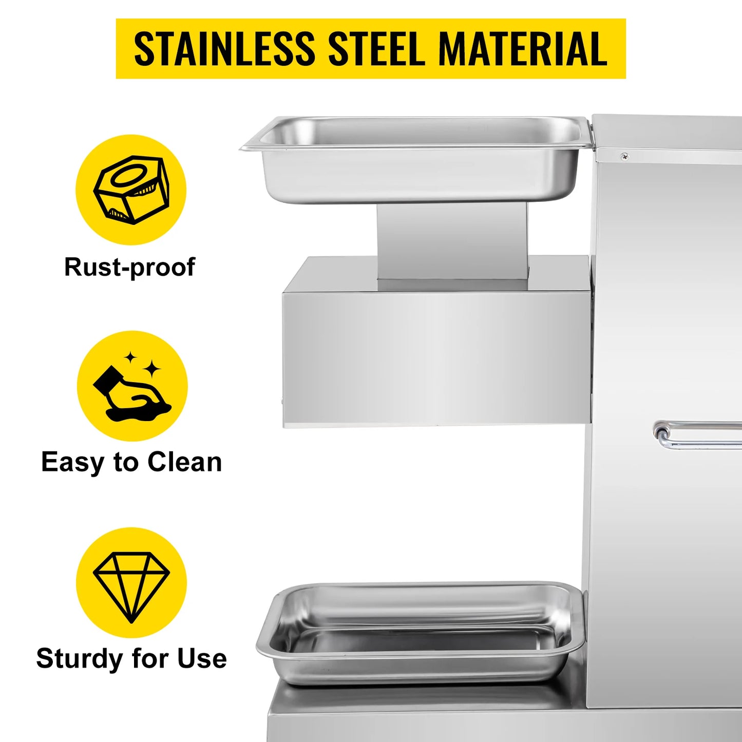 SucceBuy 500Kg/H Electric Meat Slicer 750W Commercial Meat Cutter 3mm Stainless Steel Blade Food Cutting Slicing Kitchen Machine