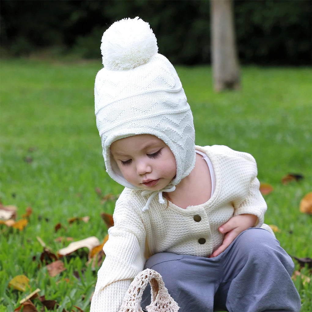 Baby Warm Hat Fleece Lined Infants Toddlers Kids Autumn Outdoor Game Thermal Caps Comfortable Mittens for Boys