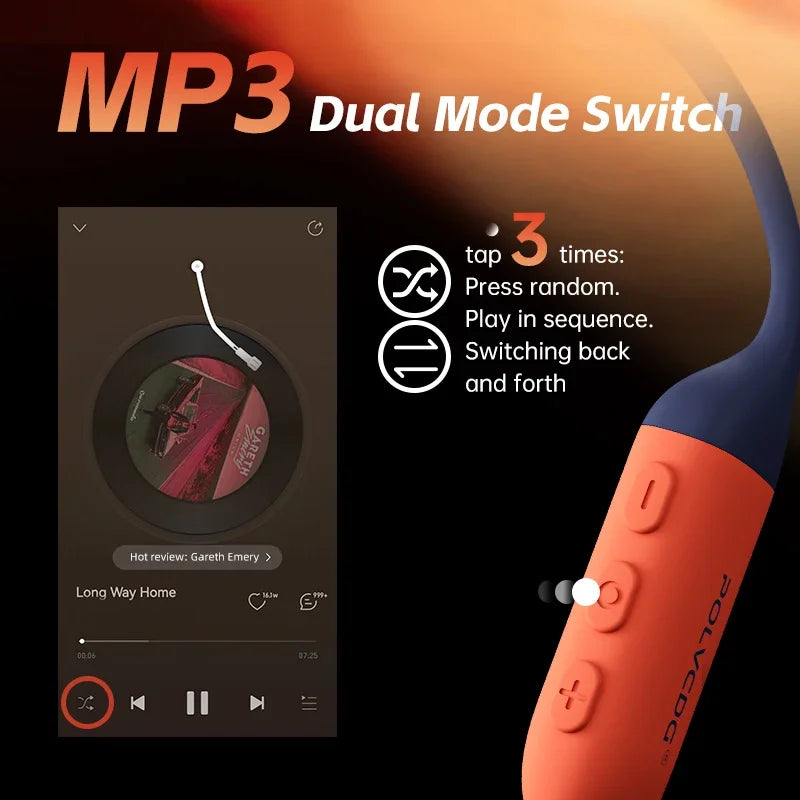 POLVCDG Bone Conduction Swimming Earphones IPX8 Waterproof Bluetooth 32GB Memory