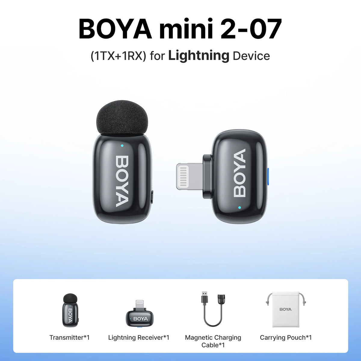 BOYA Mini 2 Wireless Lavalier Microphone With AI Noise Reduction