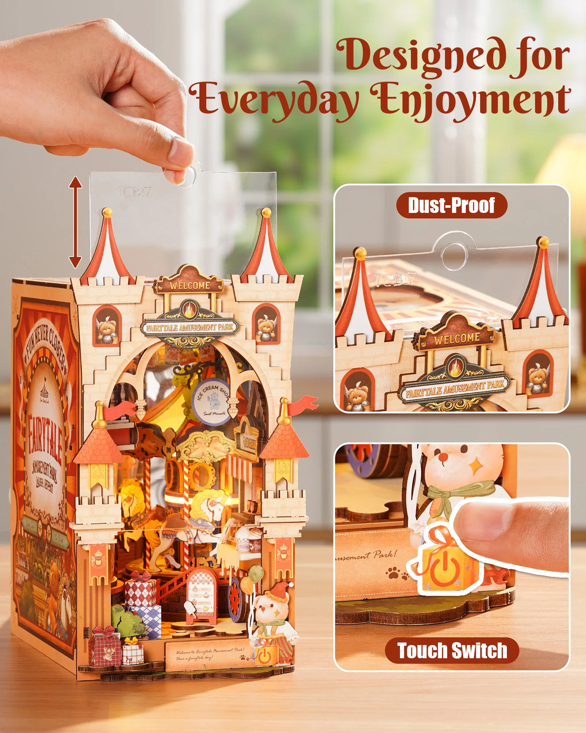 Rolife Fairytale Amusement Book Nook DIY Kit with LED Light