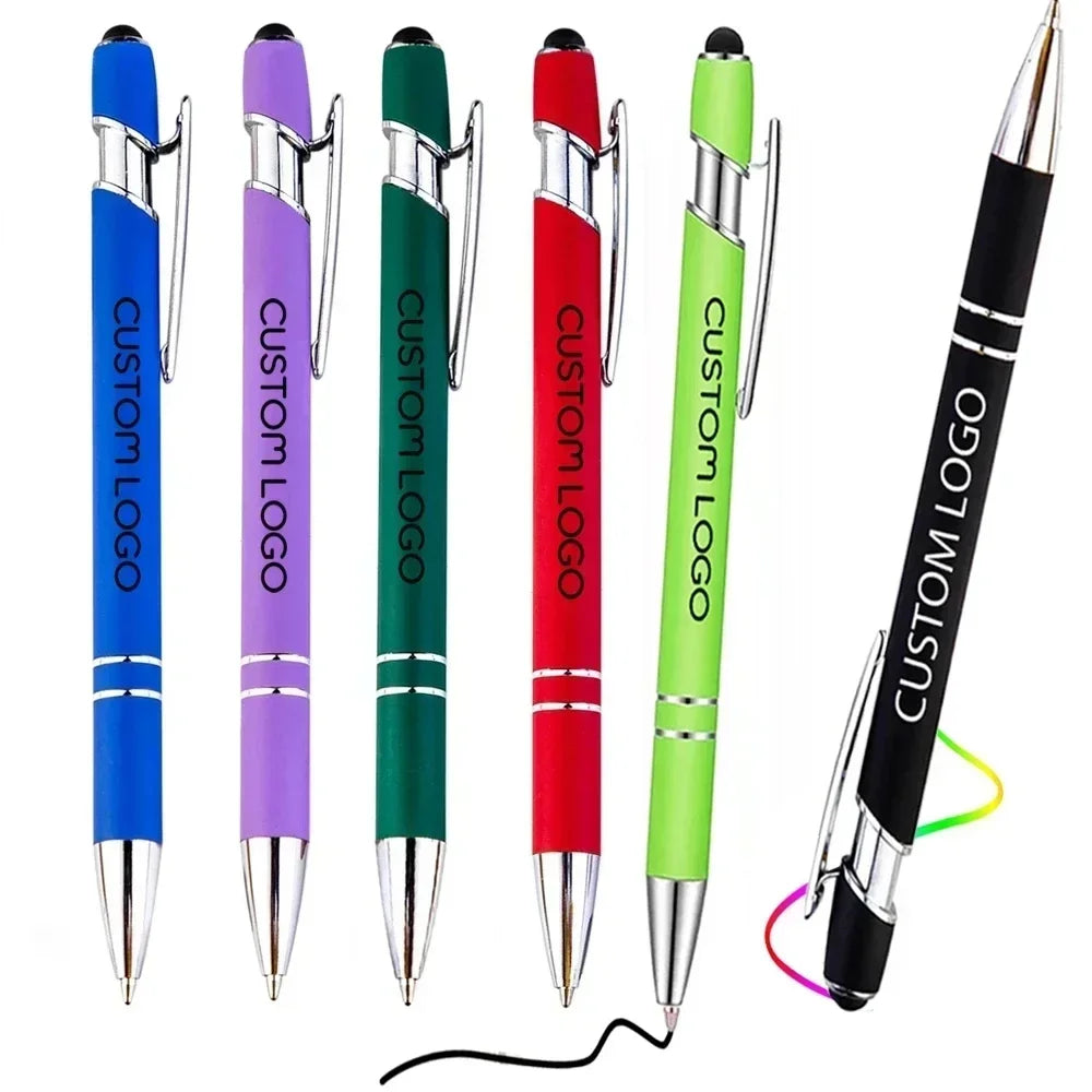 Pack Of 100 Free Logo Metal Capacitive Stylus Ballpoint Pens
