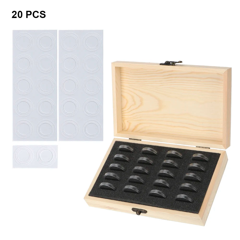 Wooden Commemorative Coin Storage Box With Adjustable Pad For Coins
