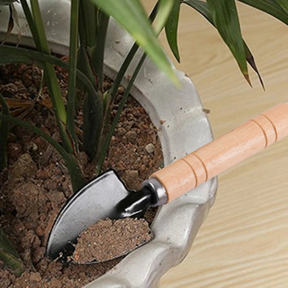 3Pcs Shovel Rake Spade Set Small Rake Shovel Spade Multifunction Garden Tool Sets Wooden Handle Hand Planting Tools for Kids