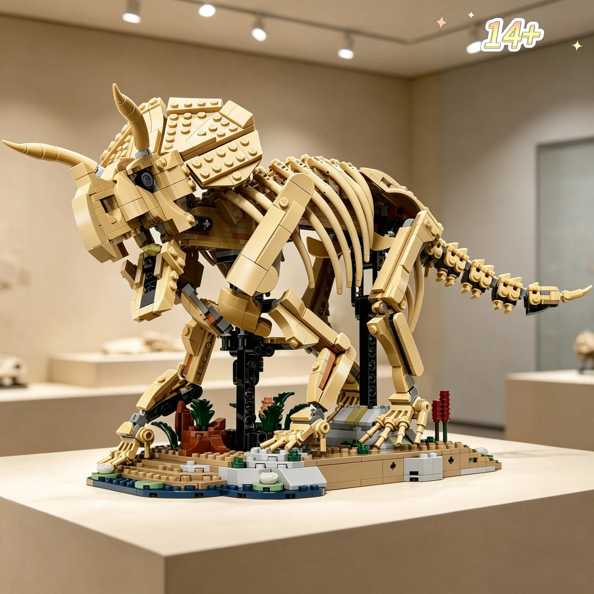 In Stock 1154pcs World Dinosaur Model Triceratops Building Blocks Assembled Model Presents for Collectors