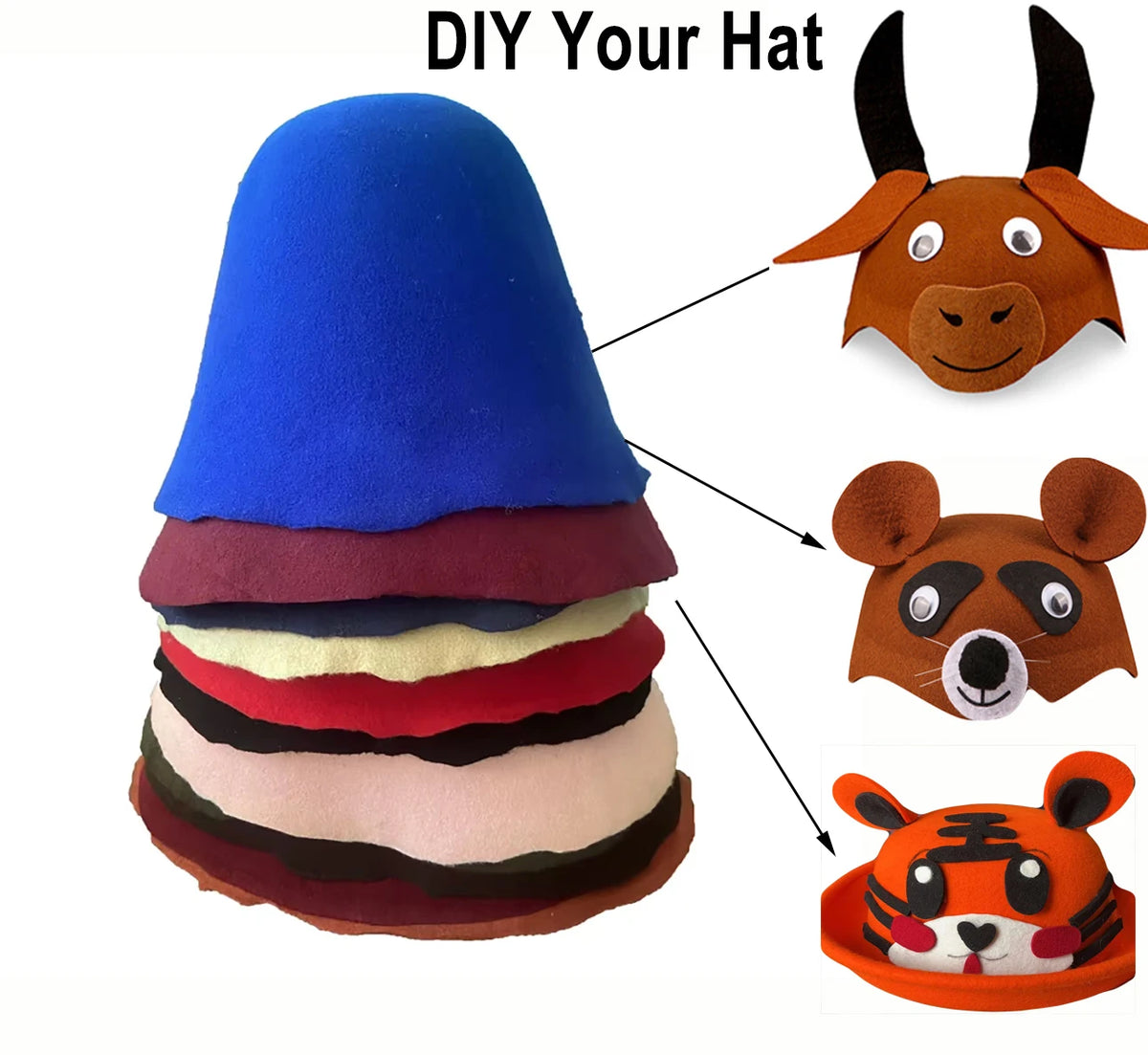 Unisex Wool Felt Cloche Bucket Hat Base For Millinery Craft