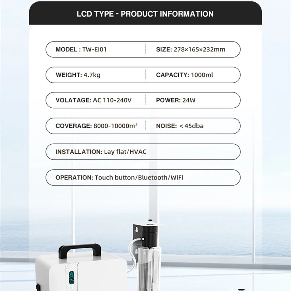 2025 New Home Fragrance 10000m³ Aroma Diffuser Perfume Air Freshener Water Free Essential Oil 1000ML WIFI Bluetooth APP Machine