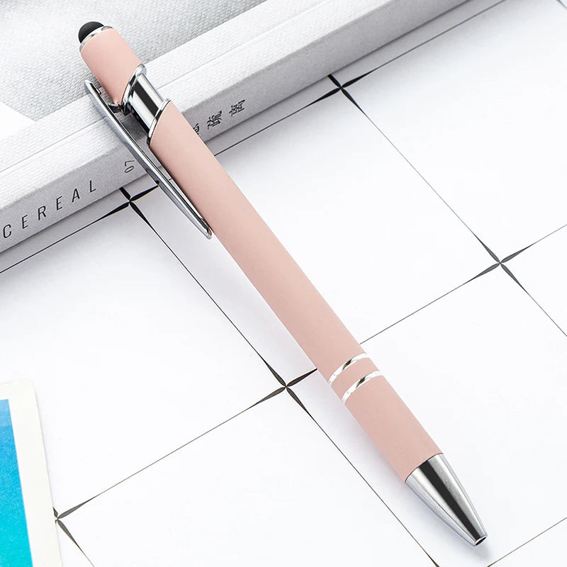 50 Pcs Metal Business Ballpoint Universal Drawing Touch Screen Stylus Pen Custom Logo School Office Supplies Free Engraved Name