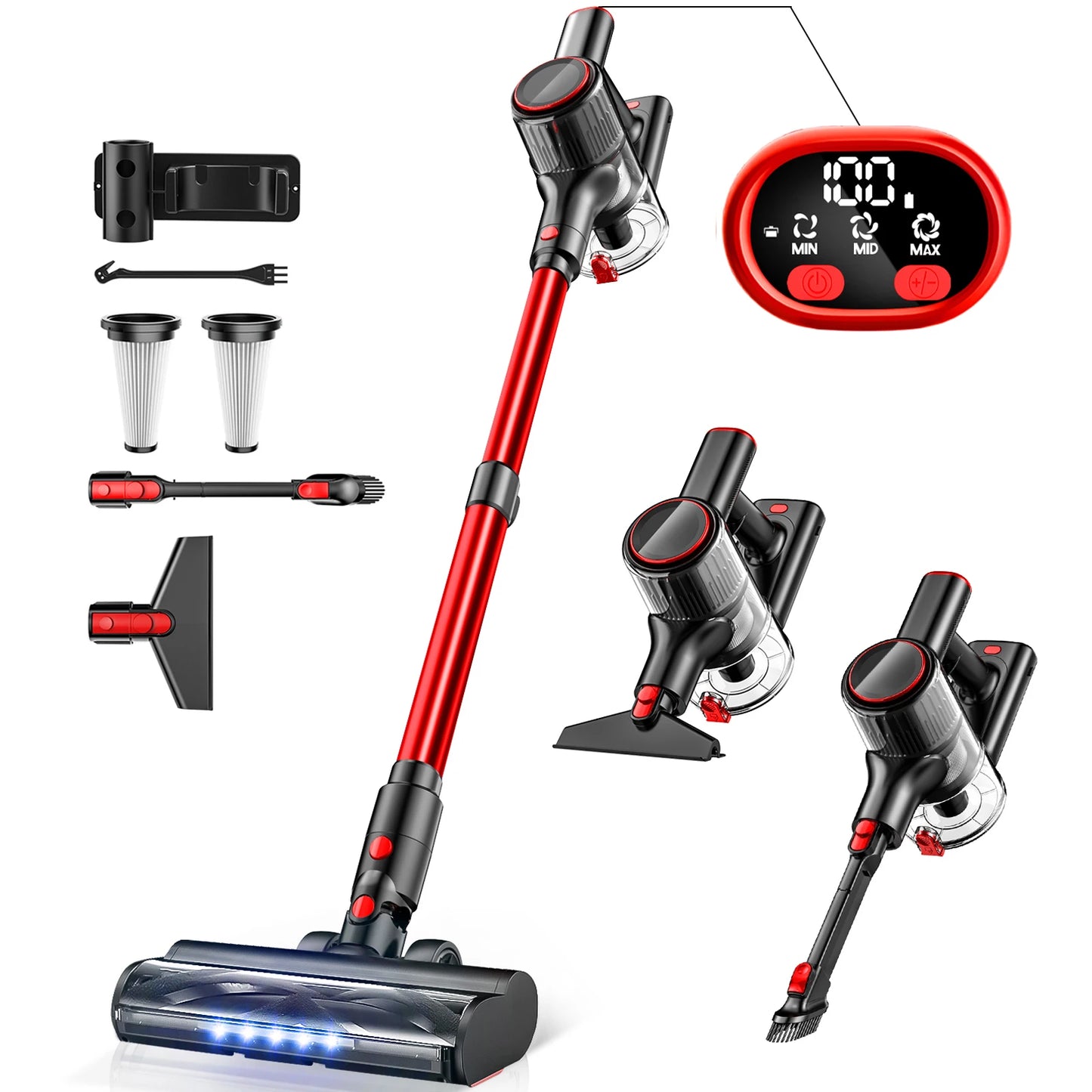 SUXIANGVAC Cordless Vacuum Cleaner 55Kpa 8 In 1 45Min Runtime For Pet Hair
